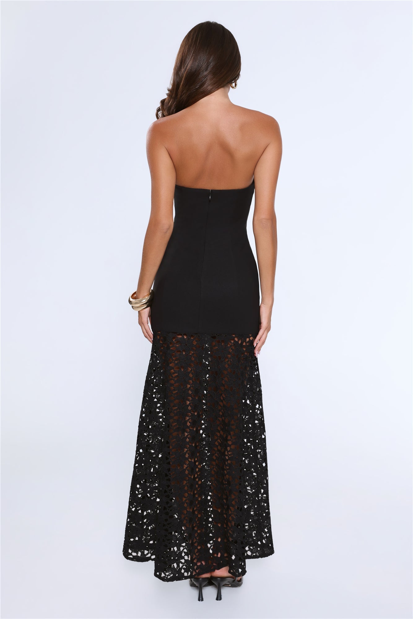 Noir Enchantment Strapless Maxi Dress Black