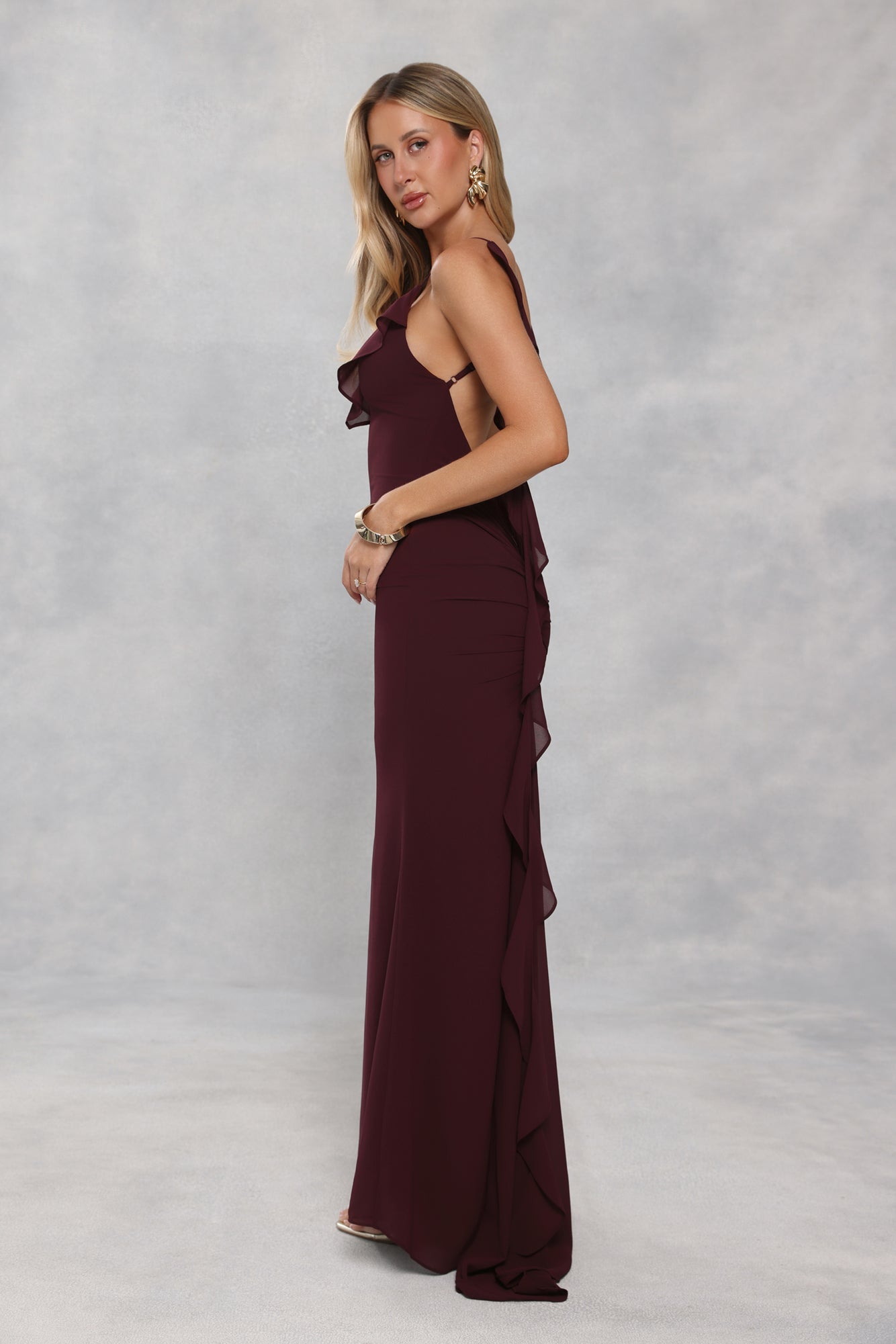 Pop Of Drama Maxi Dress Chocolate