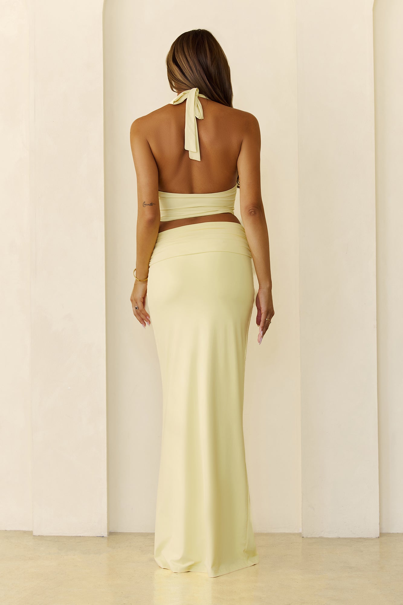 BASE Contour Outfit Icon Maxi Skirt Yellow