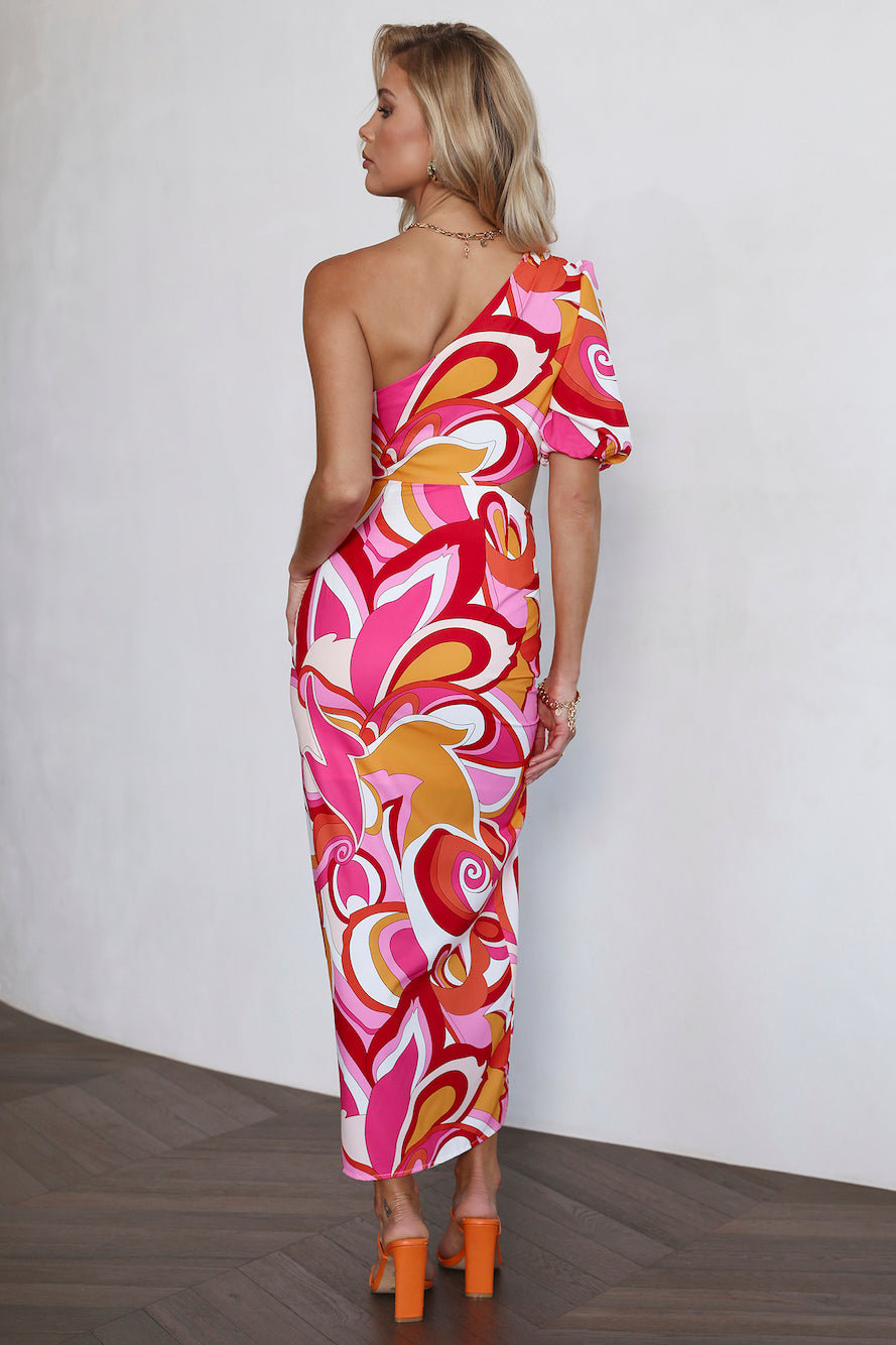 Ready To Dance Midi Dress Red