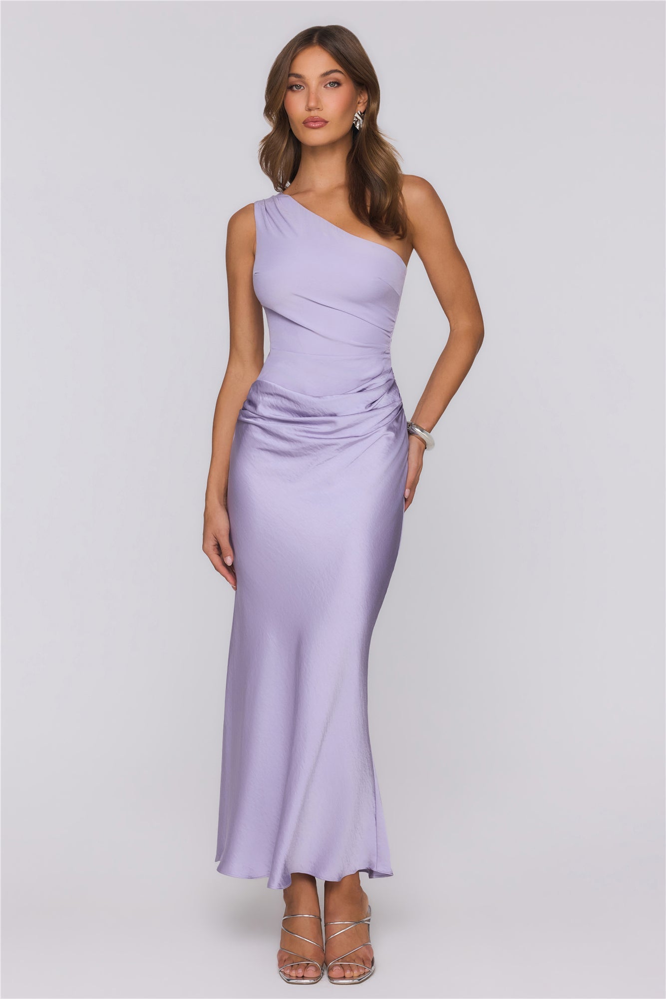 Starlit Darling Satin Maxi Dress Lilac