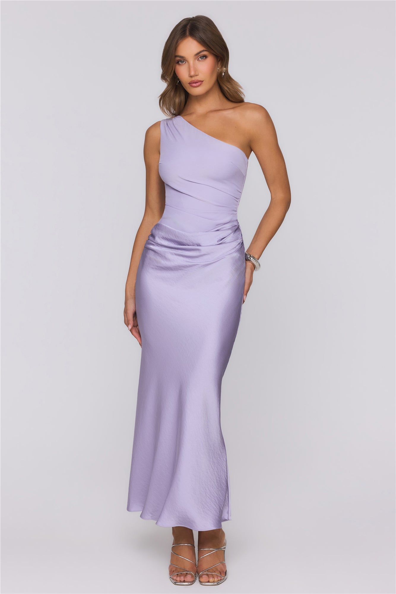Starlit Darling Satin Maxi Dress Lilac