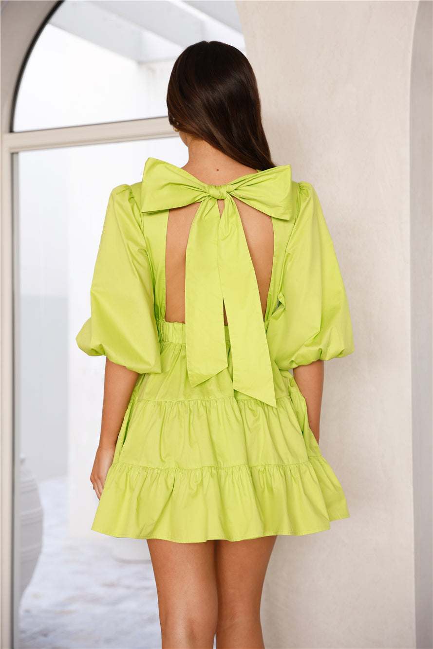 Sweetest Treat Mini Dress Lime