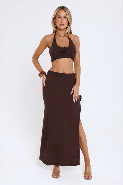 Golden Sands Maxi Skirt Brown