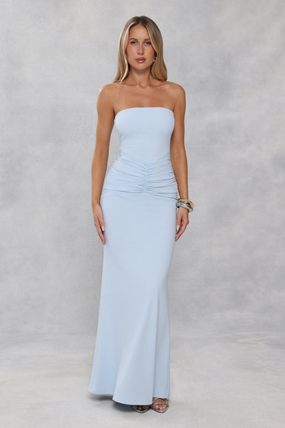 Platinum Party Strapless Maxi Dress Blue