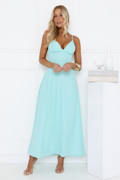 Gilded Whisper Maxi Dress Blue