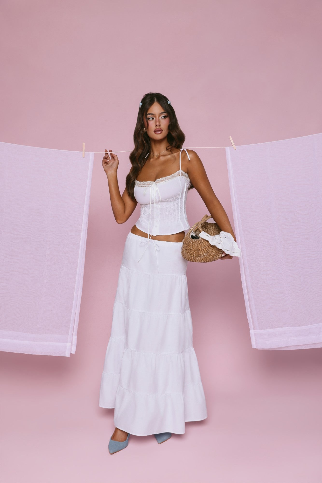 Surfside Glow Maxi Skirt White