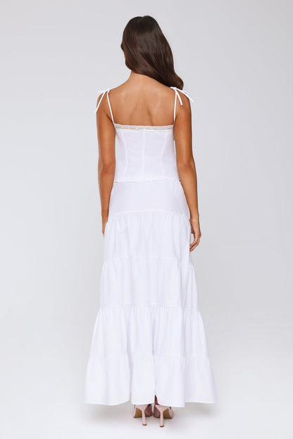 Surfside Glow Maxi Skirt White