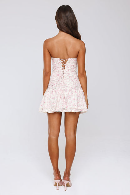 Starry Meadow Strapless Mini Dress Floral