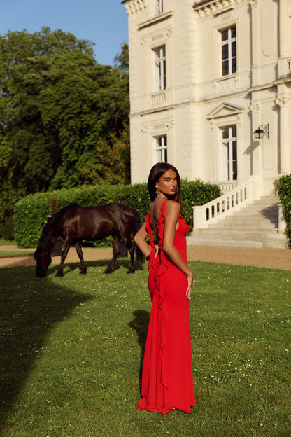 Pop Of Drama Maxi Dress Red