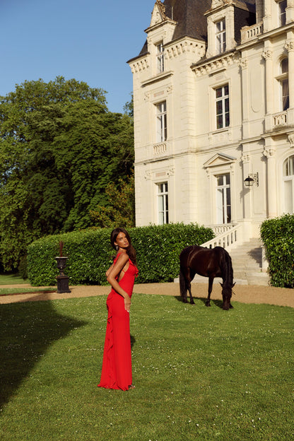 Pop Of Drama Maxi Dress Red