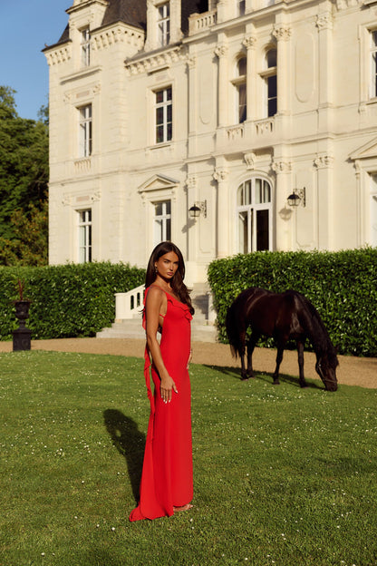 Pop Of Drama Maxi Dress Red