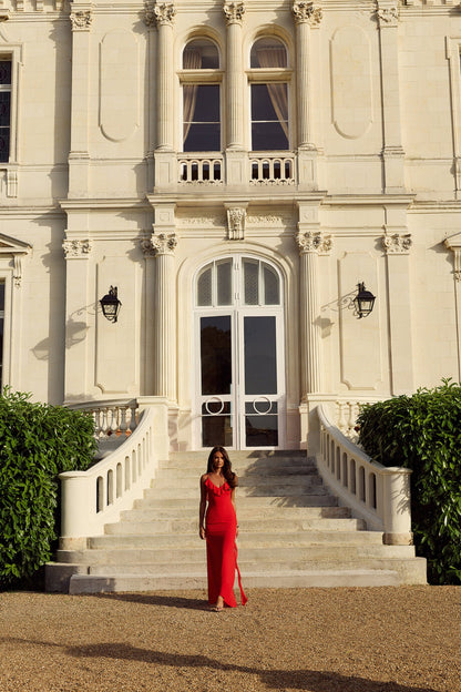 Pop Of Drama Maxi Dress Red