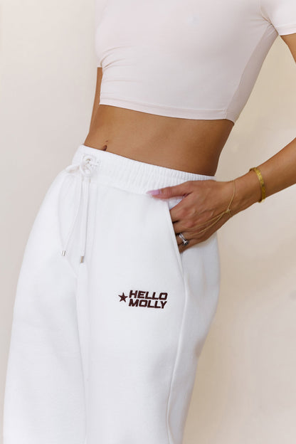 BASE Fleece Cuffed Sweatpants White