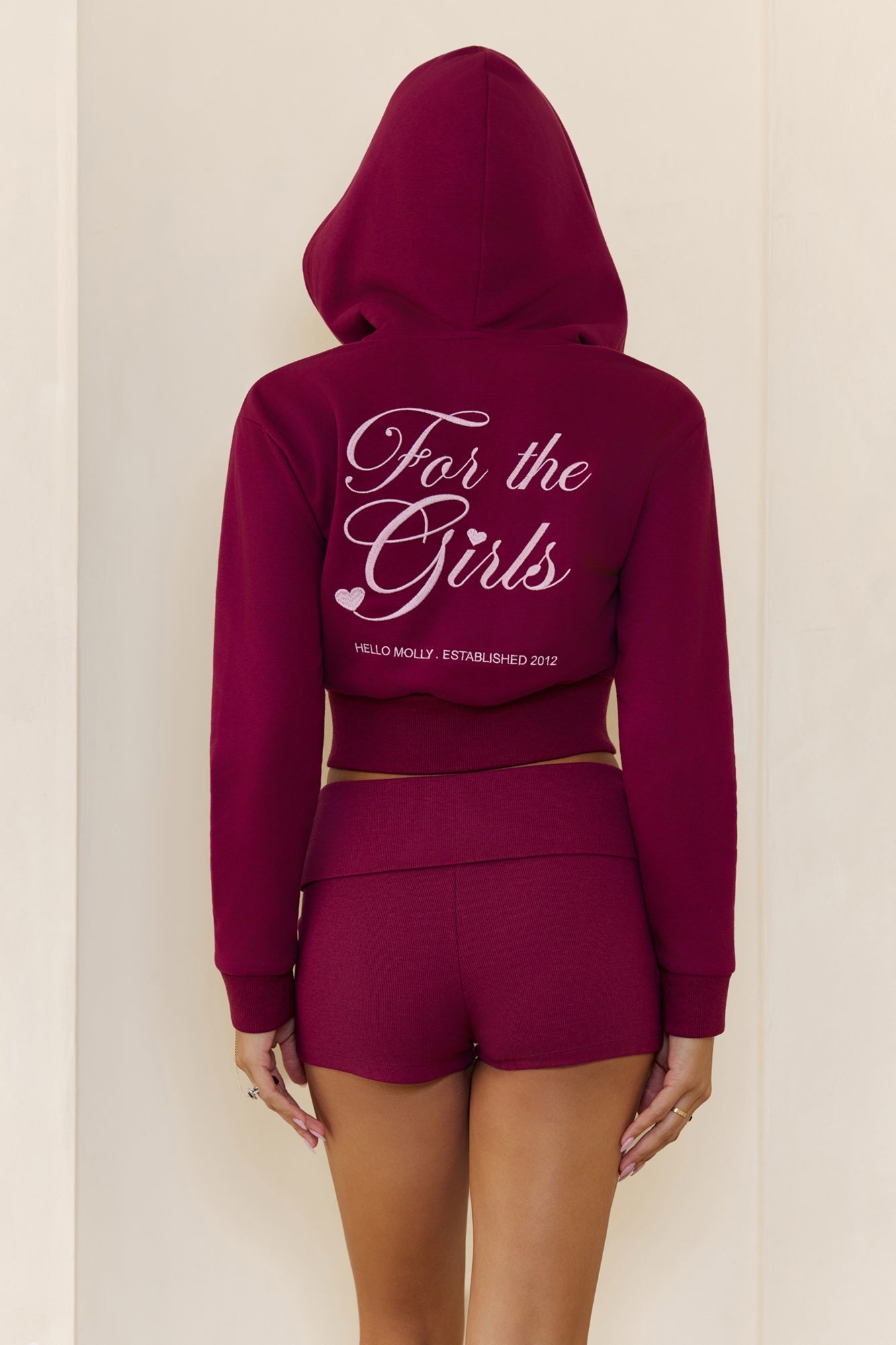 BASE Luxe Rib Fold Over Shorts Berry