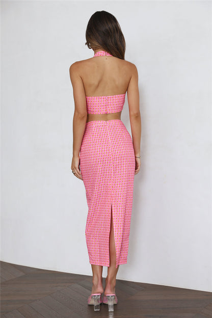 For The Summer Midi Skirt Pink