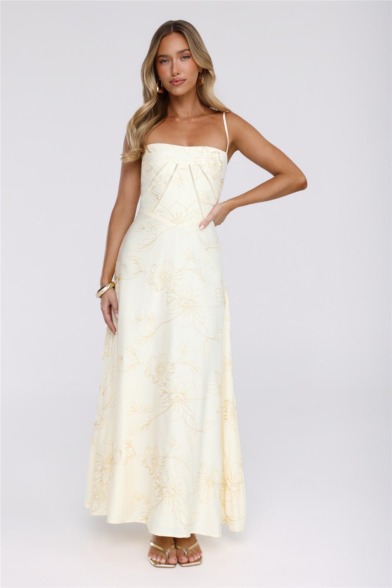 Sundown Siren Maxi Dress Yellow
