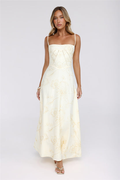 Sundown Siren Maxi Dress Yellow