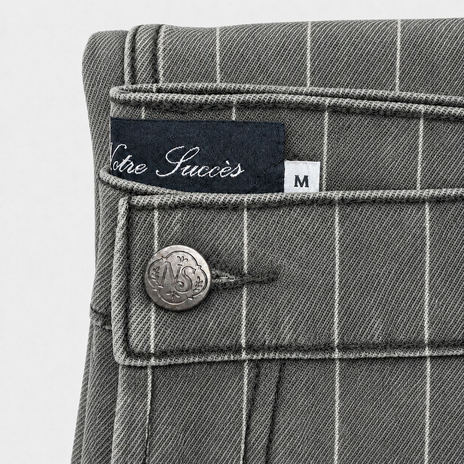 Relaxed Pin Striped Grey Jeans