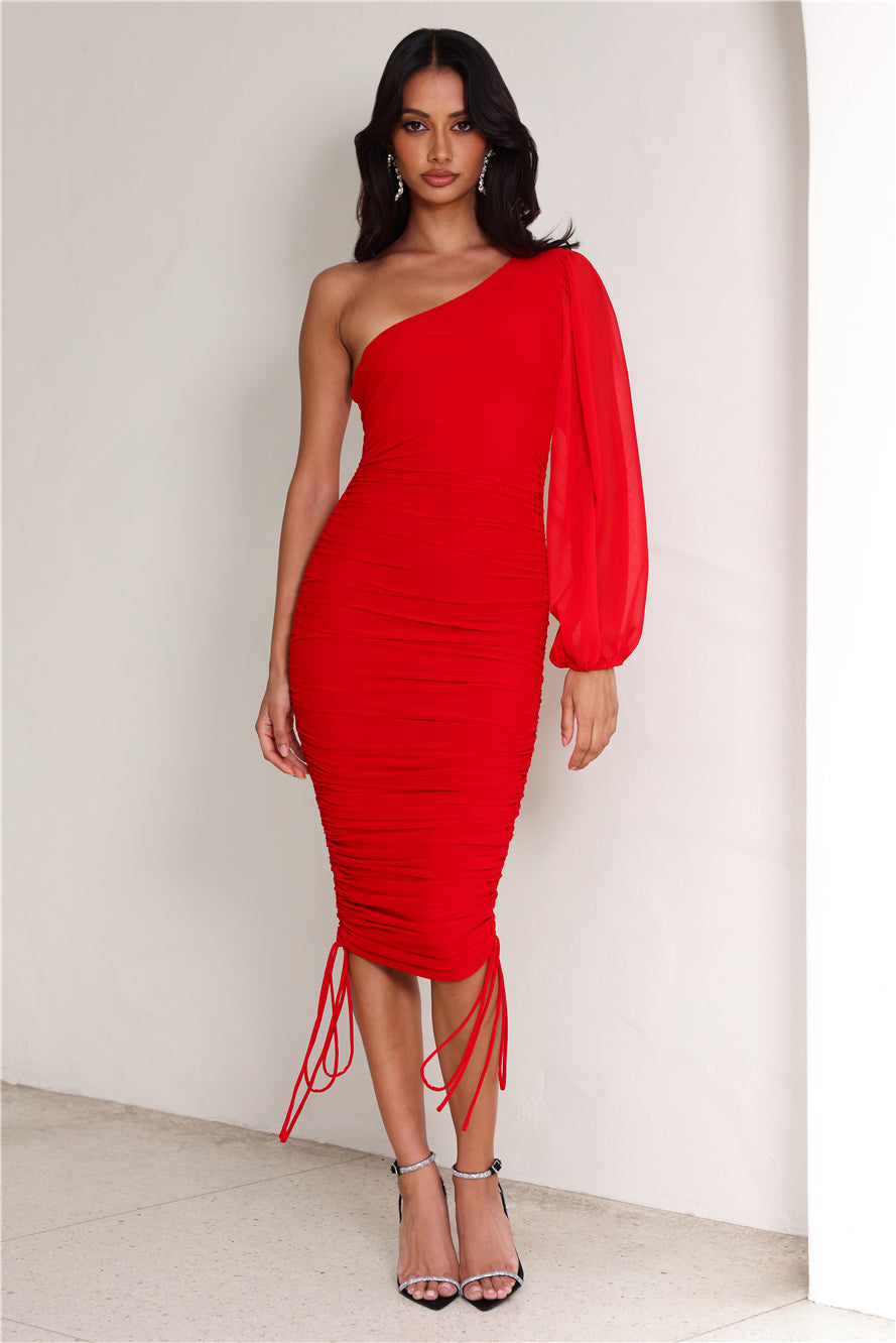 Tango Time Midi Dress Red