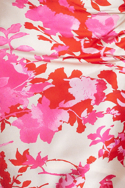 Style Tree Satin Midi Dress Pink