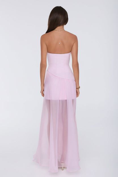 Romantic Everything Strapless Maxi Dress Pink