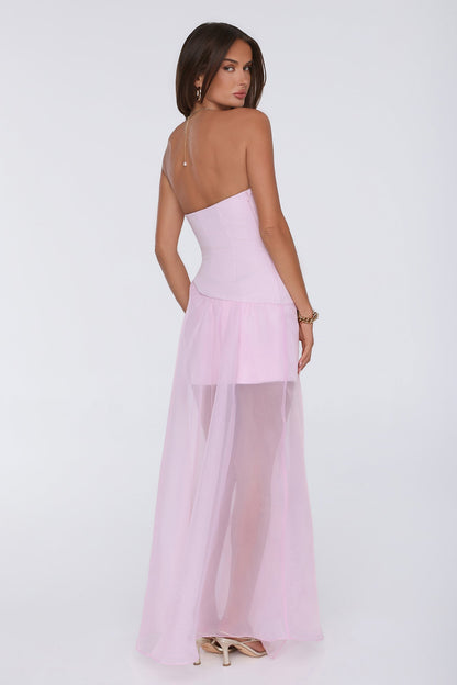 Romantic Everything Strapless Maxi Dress Pink