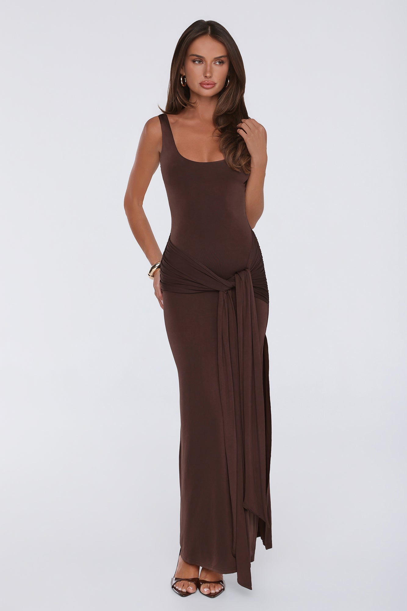 Maximum Style Maxi Dress Brown