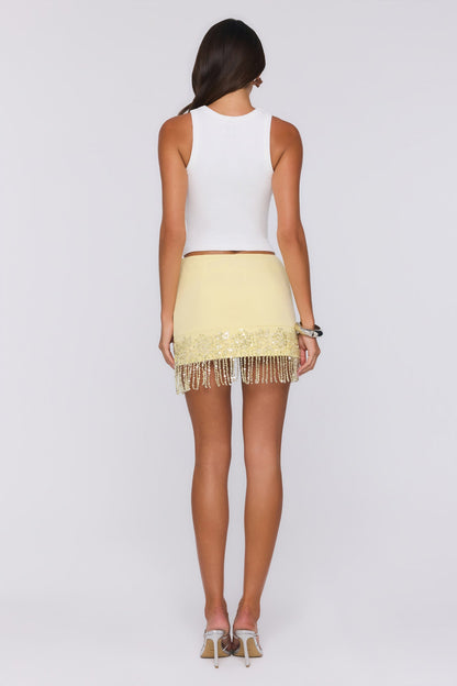 Sunset Twirl Mini Skirt Yellow