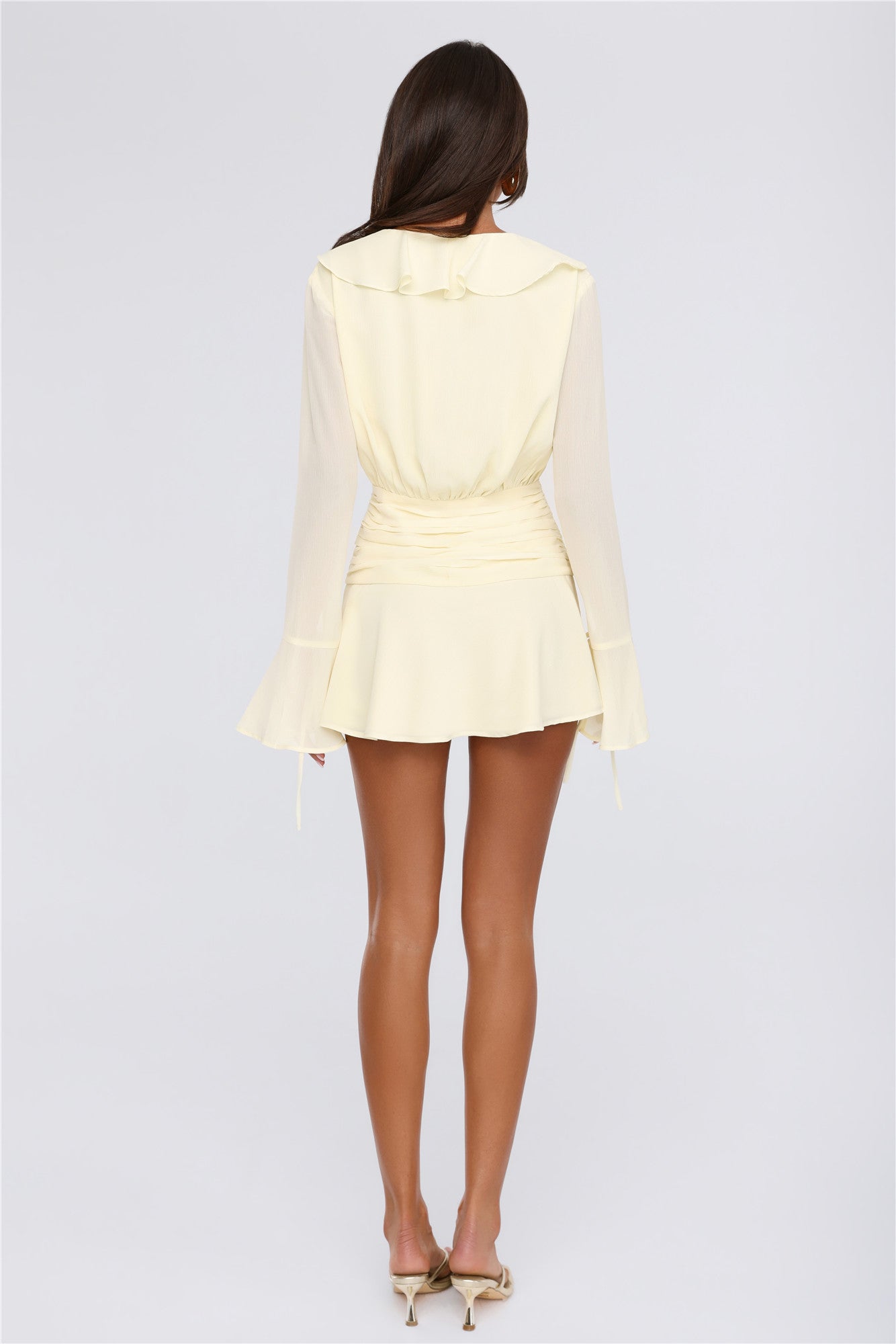 Feminine Energy Long Sleeve Mini Dress Yellow