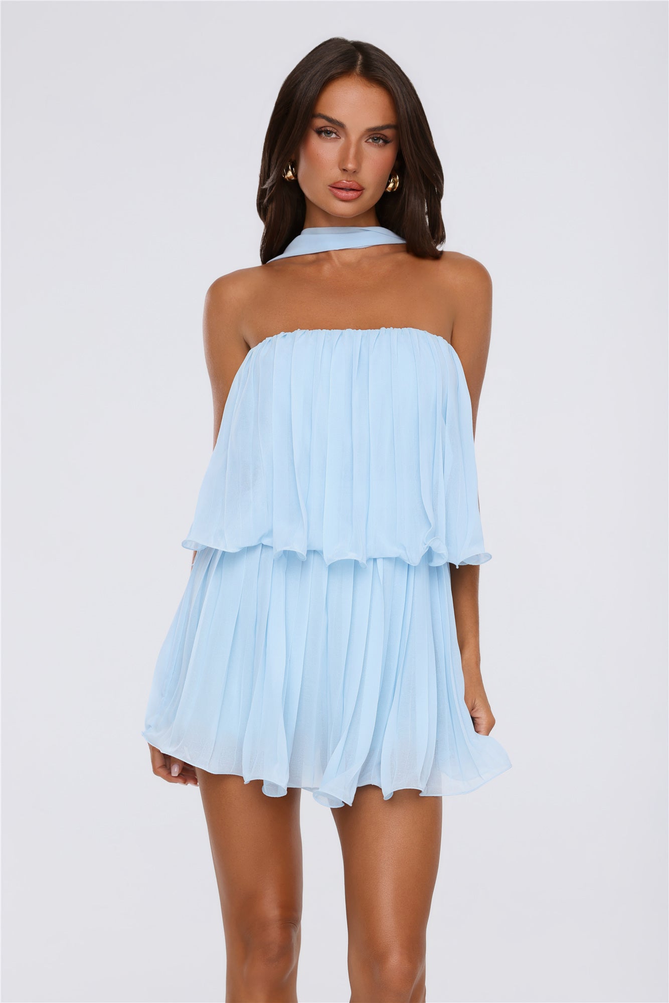 Daylight Luxe Strapless Romper Blue