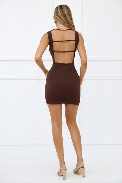 Redefine Style Mini Dress Chocolate
