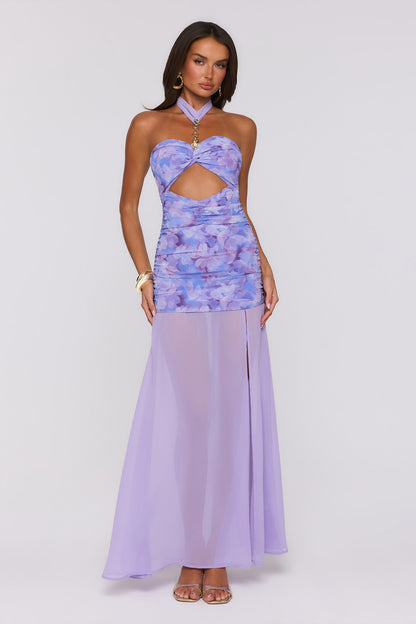 Lilac Whisper Halter Maxi Dress Lilac