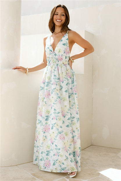 Peach Passion Maxi Dress Floral