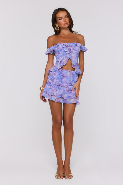 Into The Floral Mini Skirt Lilac