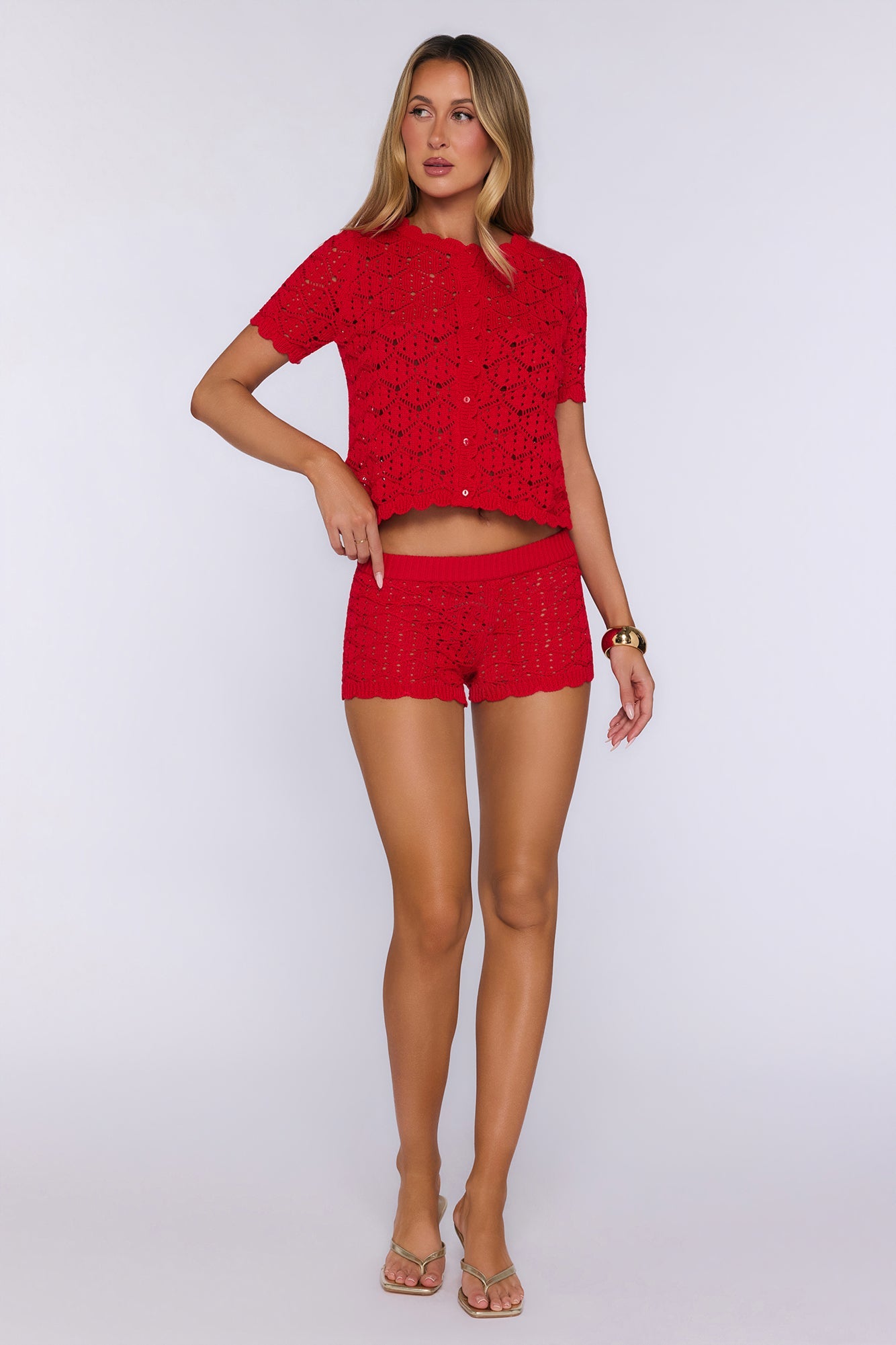 Sunkissed Socialite Knit Top Red