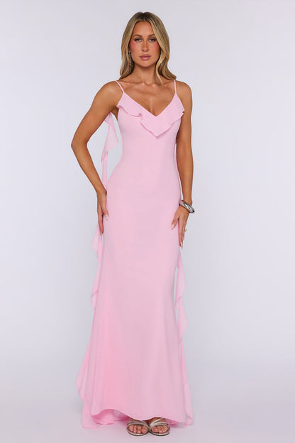 Pop Of Drama Maxi Dress Light Pink
