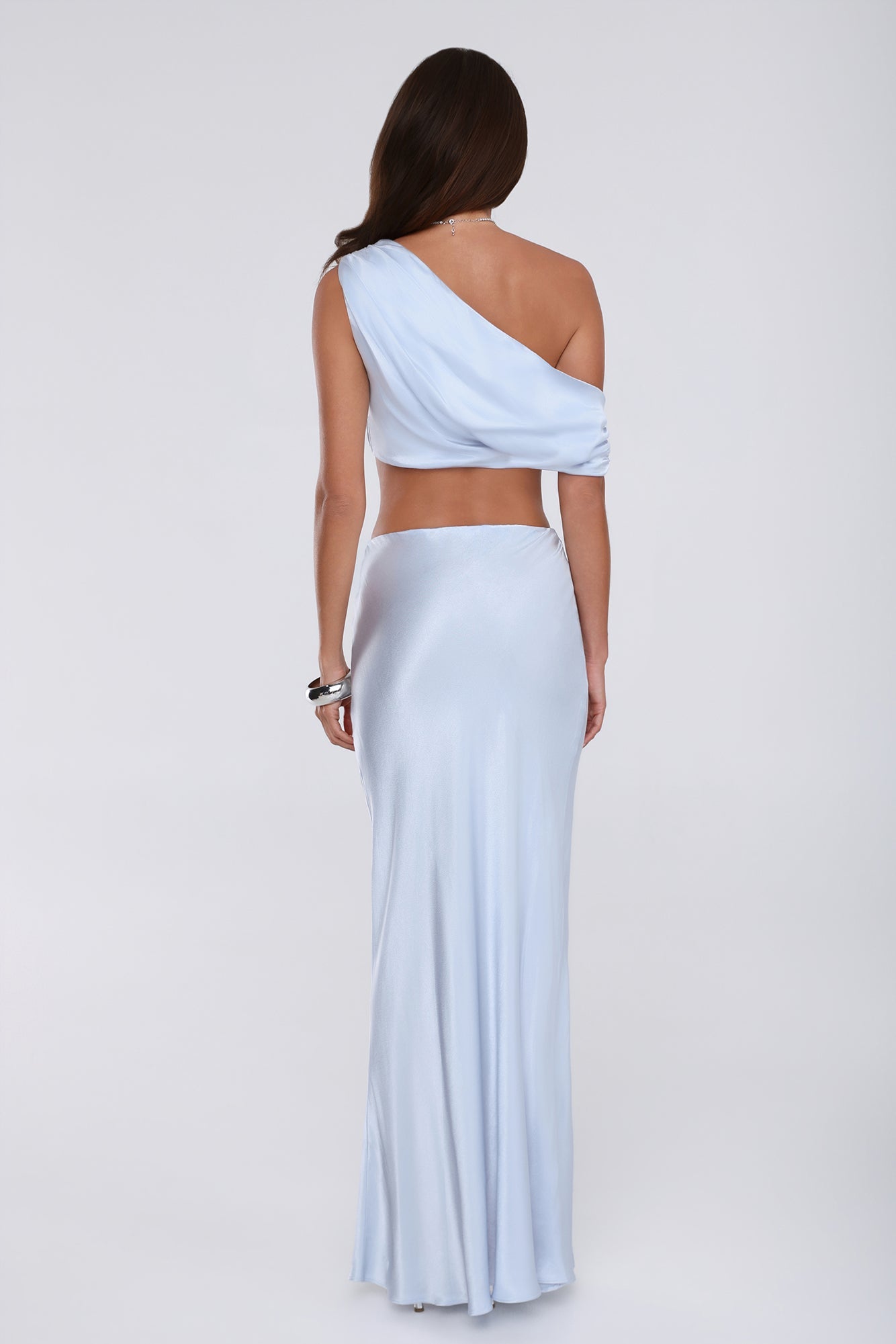 Literally Me Satin Maxi Skirt Blue