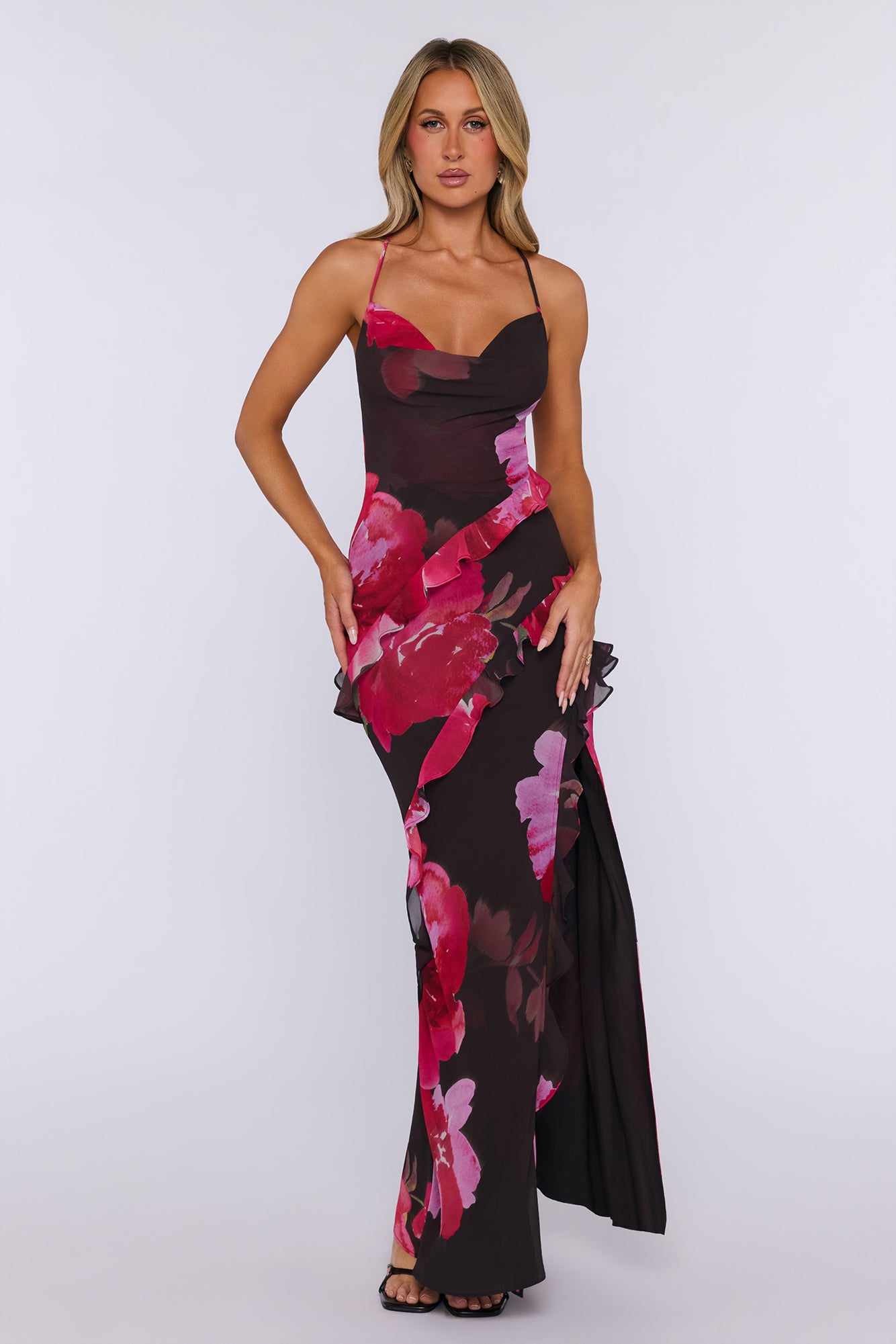 Kissed By Sun Maxi Dress Jardin Floral Print