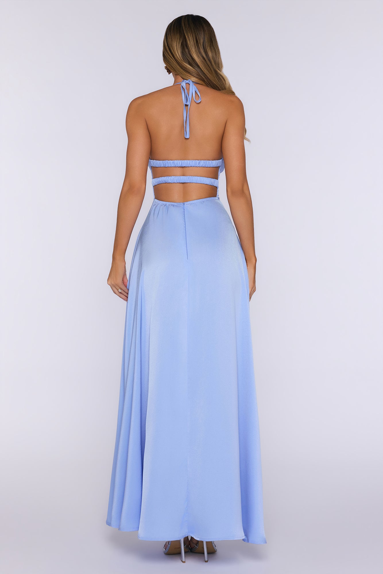New Romance Halter Maxi Dress Light Blue