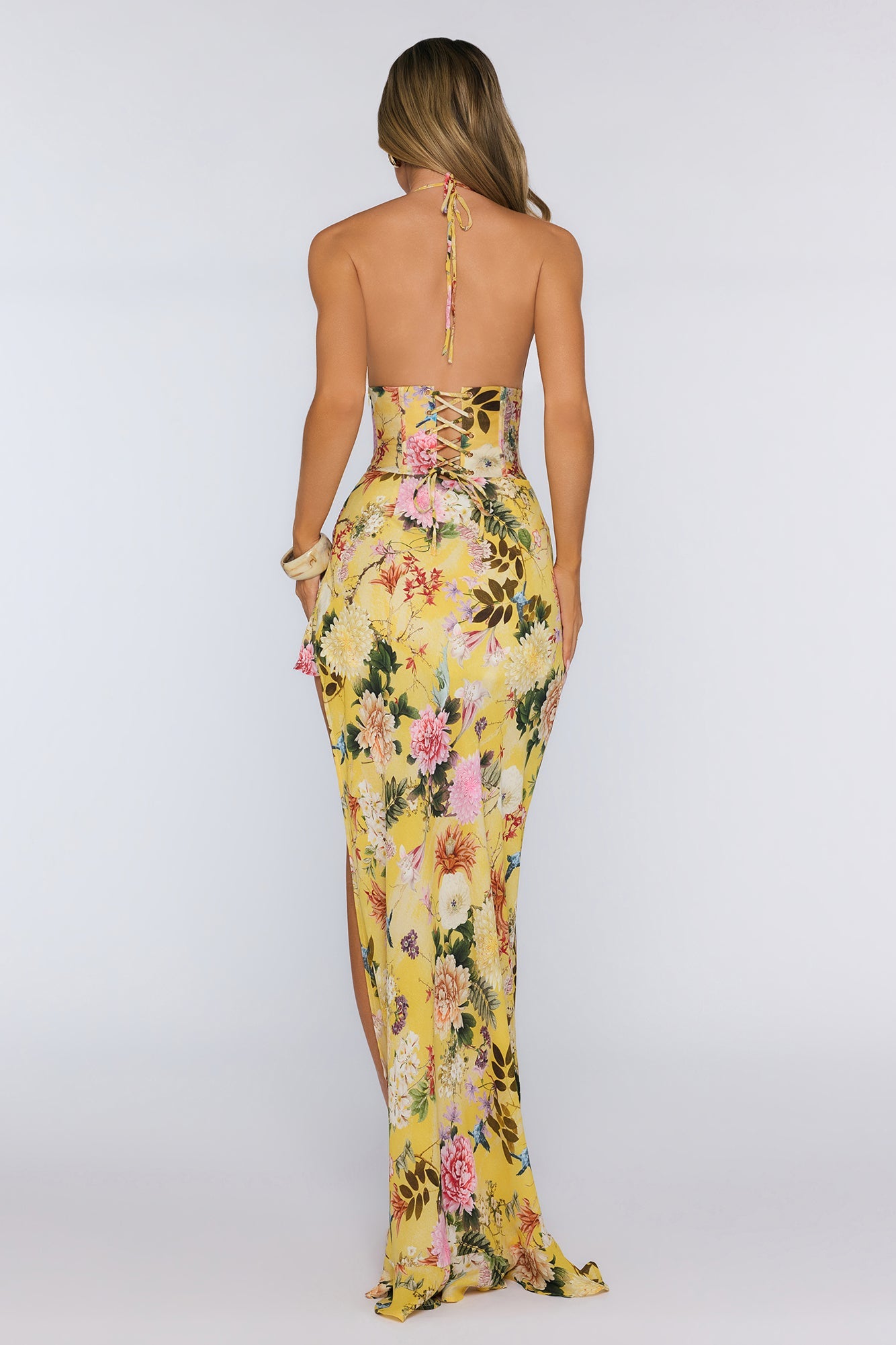 Santonia Halter Corset Maxi Dress Kendall Yellow