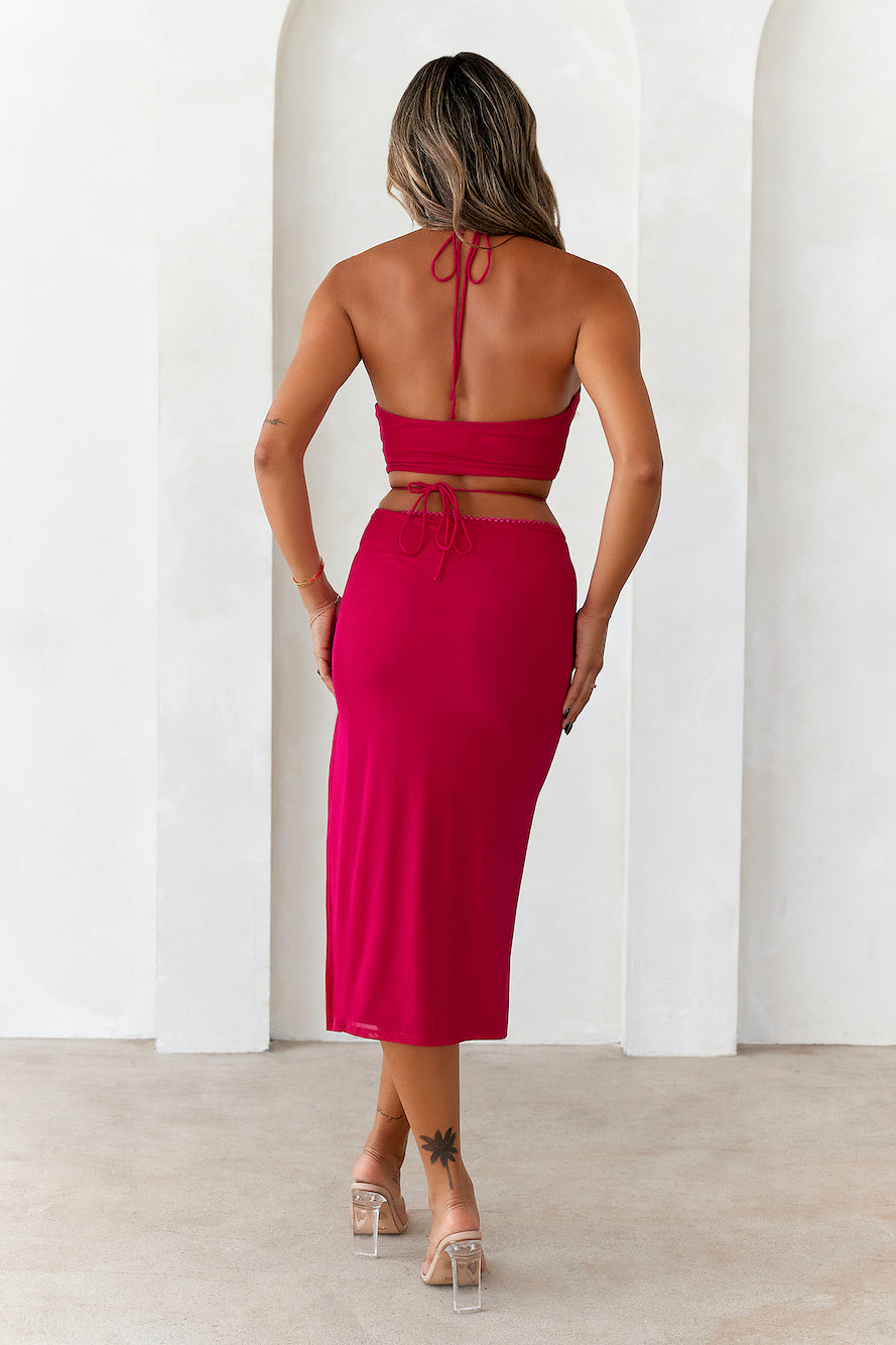 Honey Sweet Midi Skirt Pink