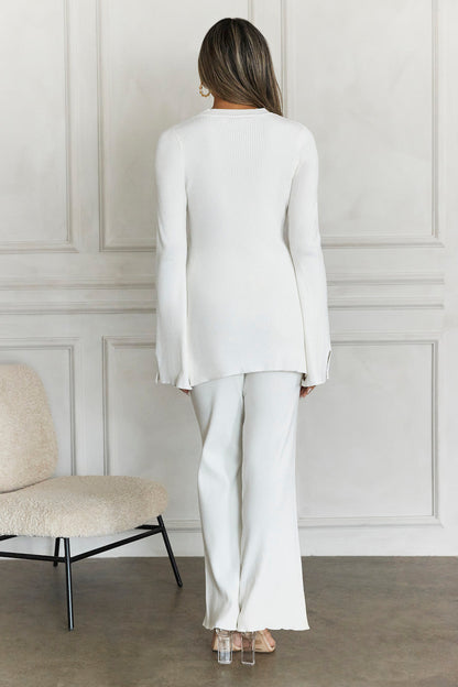 Cozy Holidays Ribbed Pants Cream