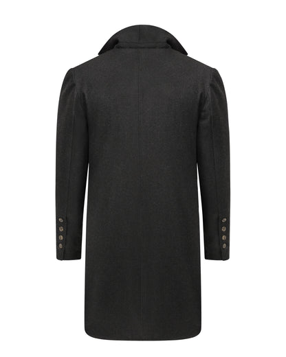 St. Moritz Coat in 100% Merino Wool - Oxford Gray