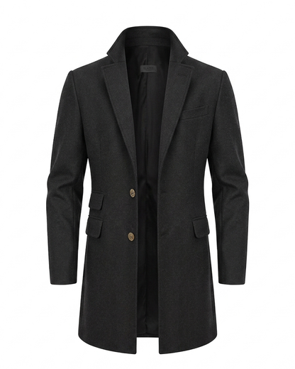 St. Moritz Coat in 100% Merino Wool - Oxford Gray