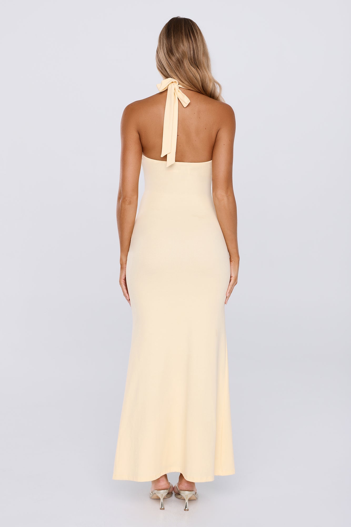 Sunkissed Halter Twist Maxi Dress Yellow